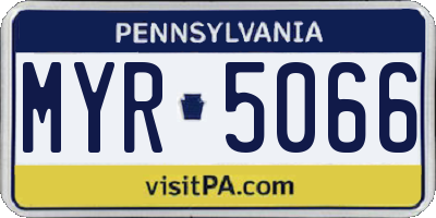 PA license plate MYR5066