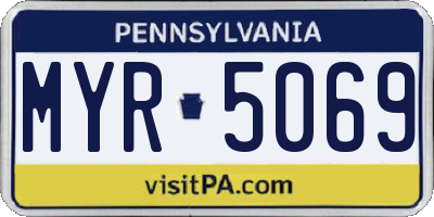 PA license plate MYR5069