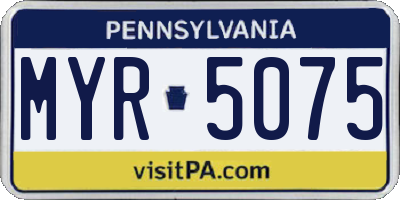 PA license plate MYR5075