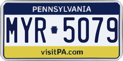 PA license plate MYR5079