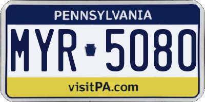 PA license plate MYR5080