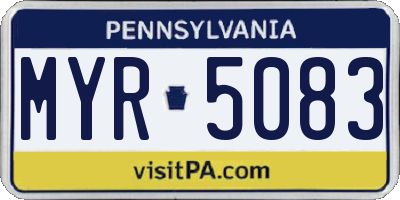 PA license plate MYR5083