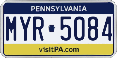 PA license plate MYR5084
