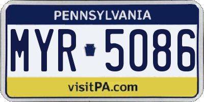 PA license plate MYR5086