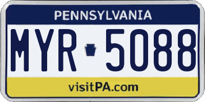 PA license plate MYR5088