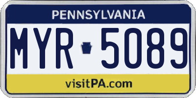 PA license plate MYR5089