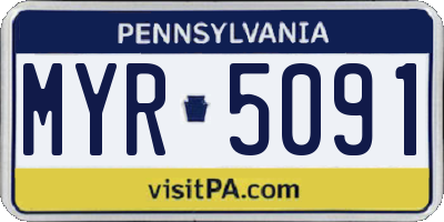 PA license plate MYR5091