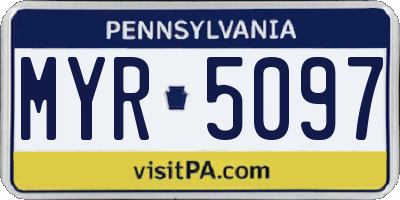 PA license plate MYR5097