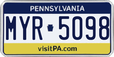 PA license plate MYR5098