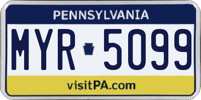 PA license plate MYR5099