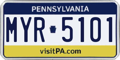 PA license plate MYR5101