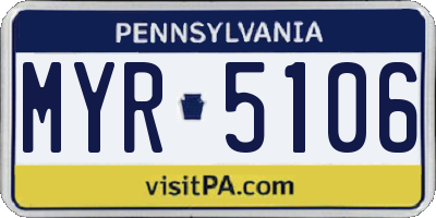 PA license plate MYR5106