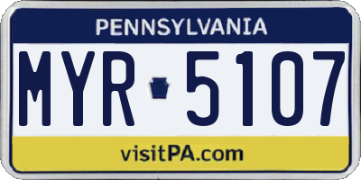 PA license plate MYR5107