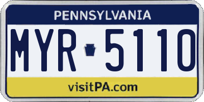 PA license plate MYR5110