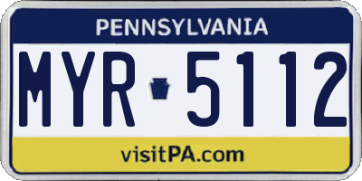 PA license plate MYR5112
