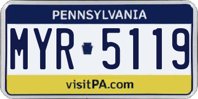 PA license plate MYR5119