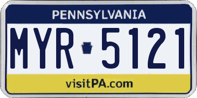 PA license plate MYR5121
