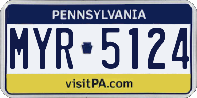 PA license plate MYR5124