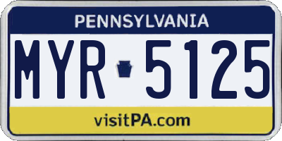 PA license plate MYR5125