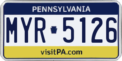 PA license plate MYR5126