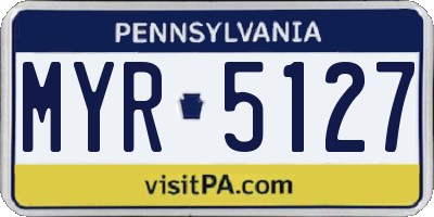 PA license plate MYR5127