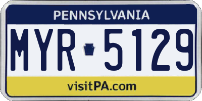 PA license plate MYR5129