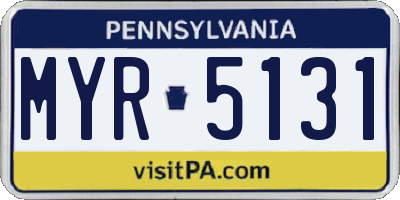 PA license plate MYR5131