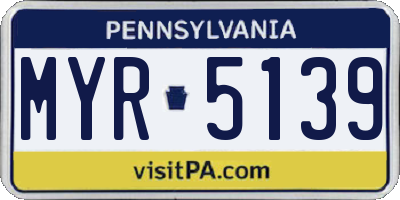 PA license plate MYR5139