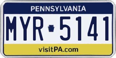 PA license plate MYR5141