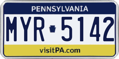 PA license plate MYR5142