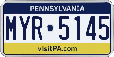 PA license plate MYR5145