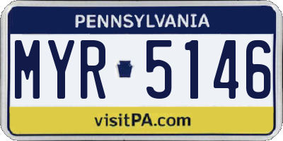PA license plate MYR5146