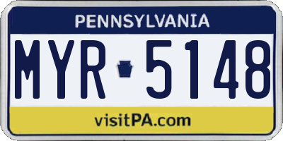 PA license plate MYR5148