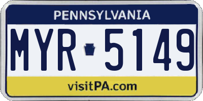 PA license plate MYR5149