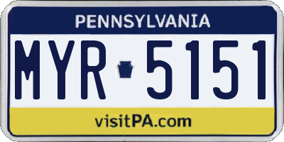 PA license plate MYR5151