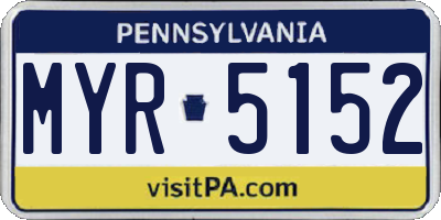 PA license plate MYR5152