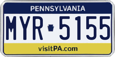 PA license plate MYR5155