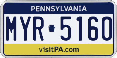 PA license plate MYR5160