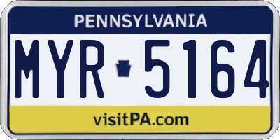 PA license plate MYR5164