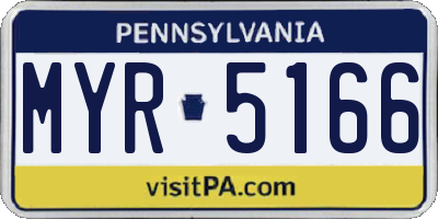 PA license plate MYR5166