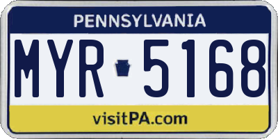 PA license plate MYR5168