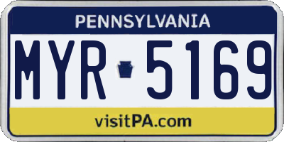 PA license plate MYR5169