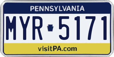 PA license plate MYR5171