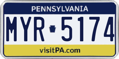 PA license plate MYR5174