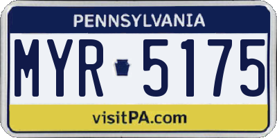 PA license plate MYR5175
