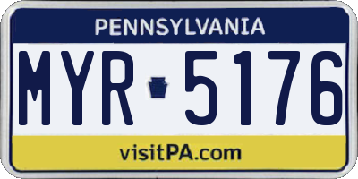 PA license plate MYR5176