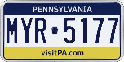 PA license plate MYR5177
