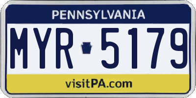 PA license plate MYR5179
