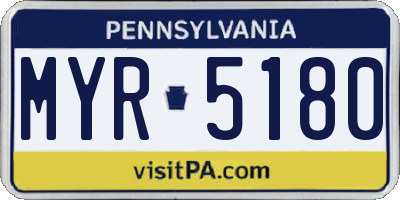 PA license plate MYR5180