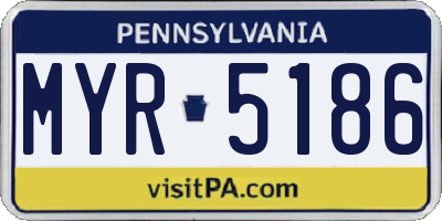 PA license plate MYR5186